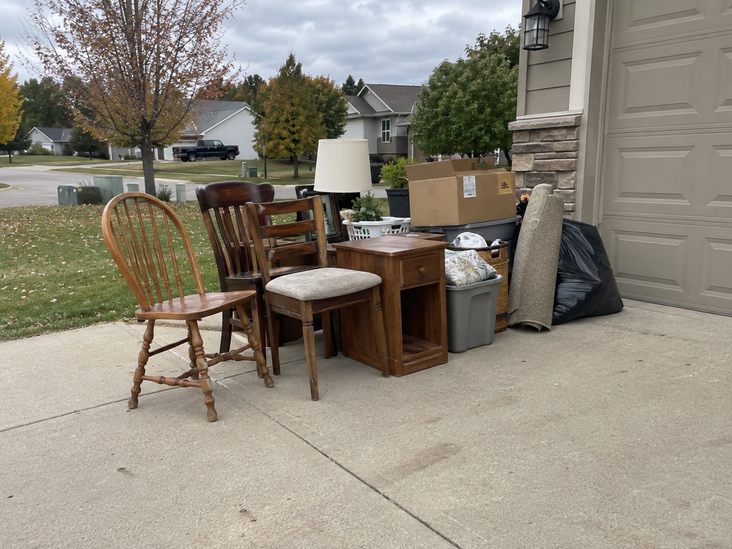 Household items gathered for removal